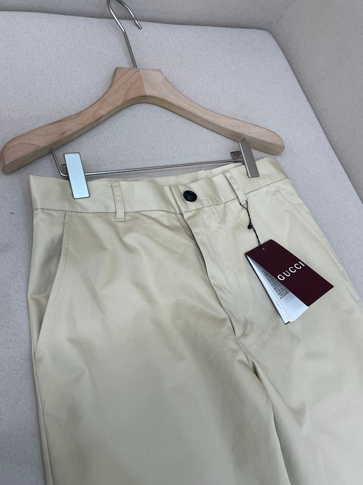Gucci Cotton Twill Pants with Embroidery "Sand"