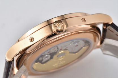 Patek Philippe Grand Complications Moonphase 38.5mm Brown Leather White Dial
