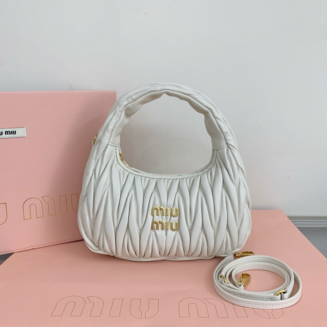 Miu Miu Wander Matelassé Nappa Leather Hobo Bag