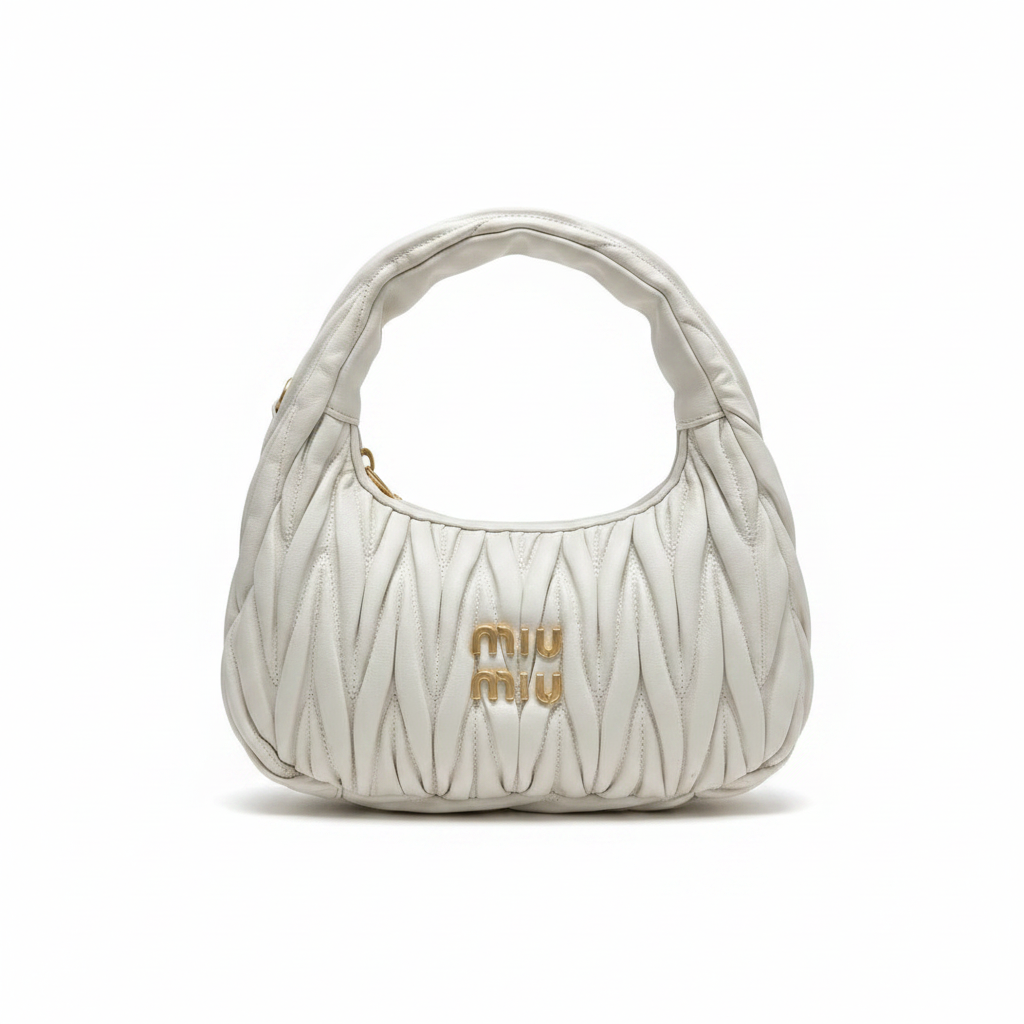 Miu Miu Wander Matelassé Nappa Leather Hobo Bag