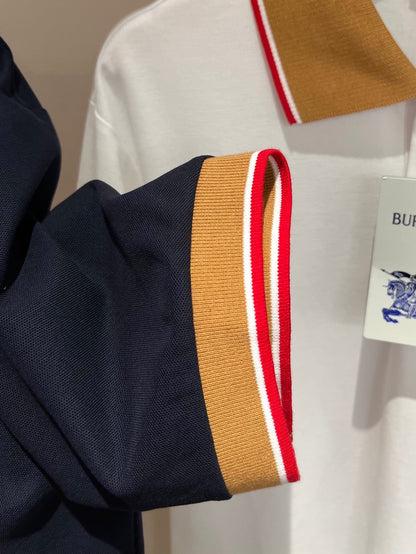 Burberry Logo Collar Cotton Polo Shirt "Navy Blue"
