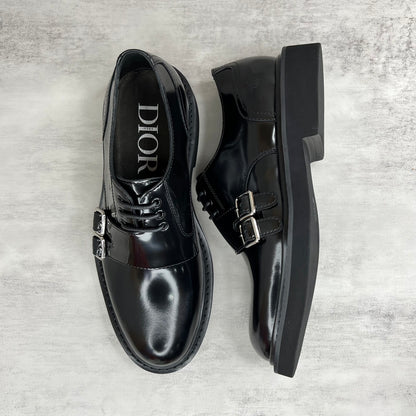 Dior Leather Derby Monk Strap Shoes "Black"