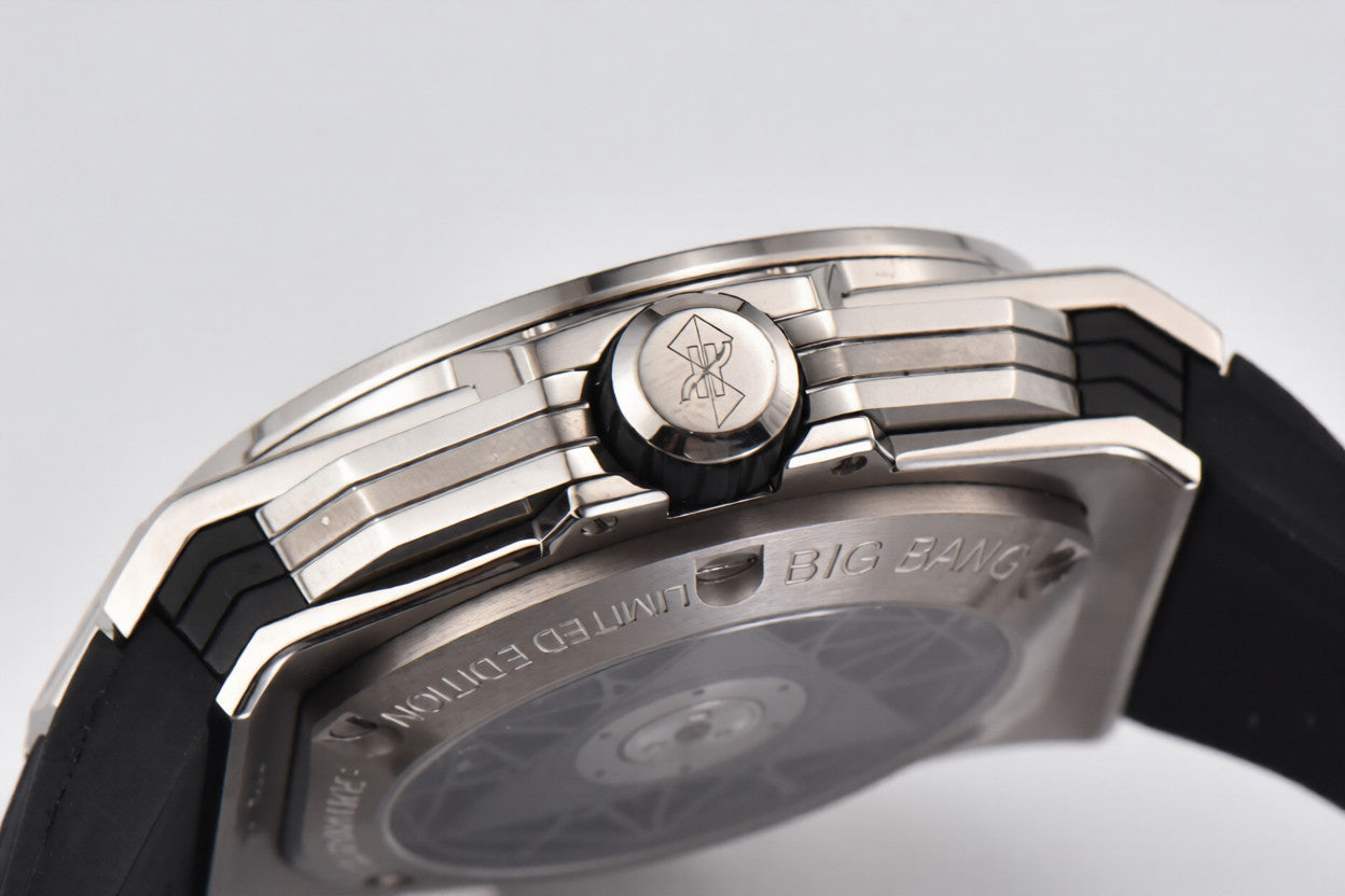 Hublot Big Bang Sang Bleu II Chrono 45mm Black Rubber Strap Black Dial