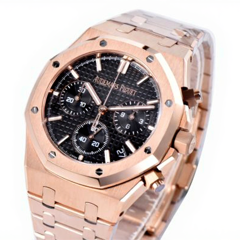 Audemars Piguet Royal Oak Chrono 41mm Rose Gold Black Dial