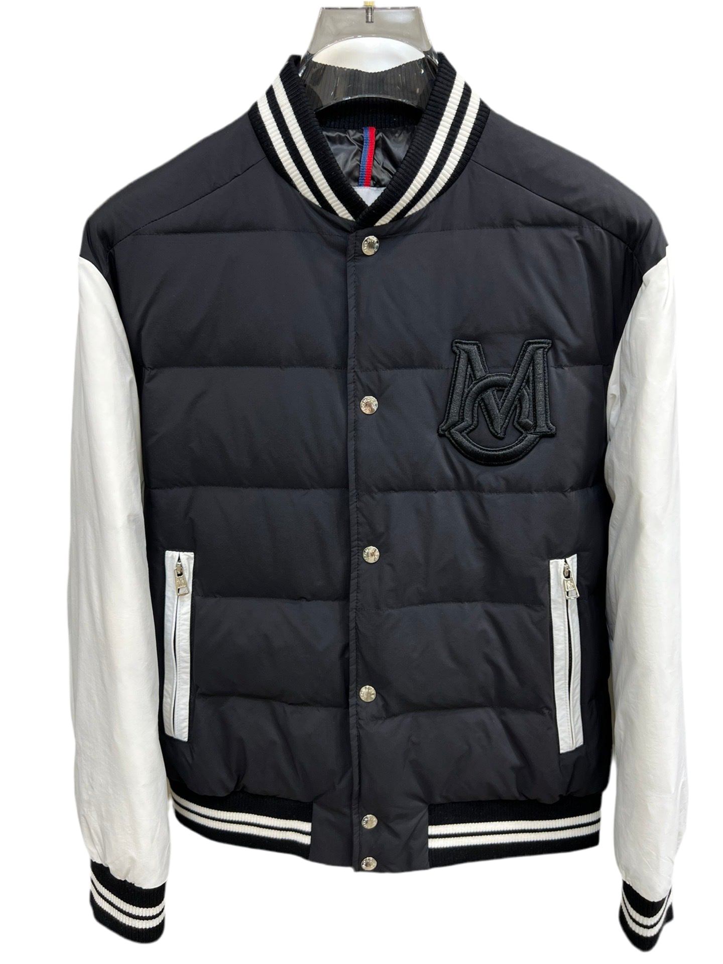 Moncler Bouchet Down Bomber Jacket "Black-White"