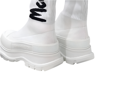 Alexander McQueen Tread Slick Boot "Ribbed White"