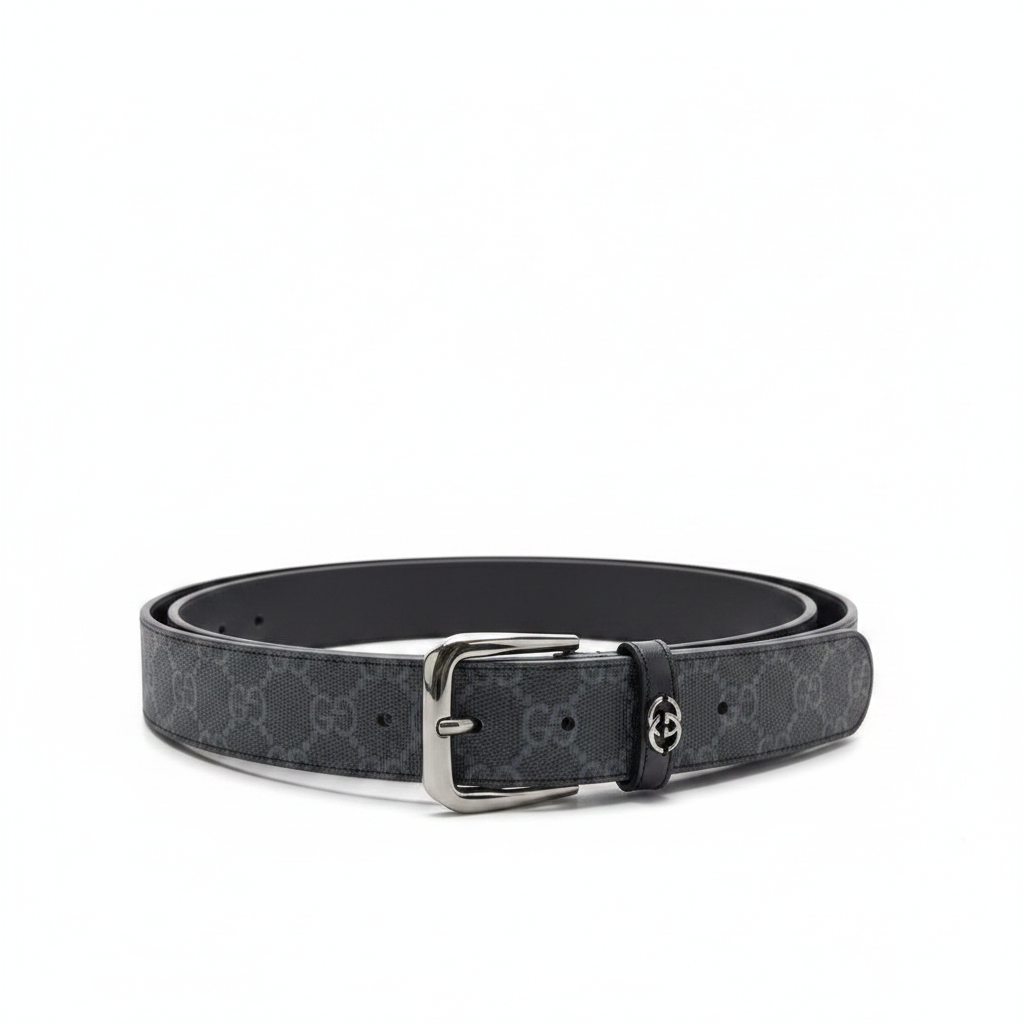 Gucci Belt with Interlocking G Detail "Black"