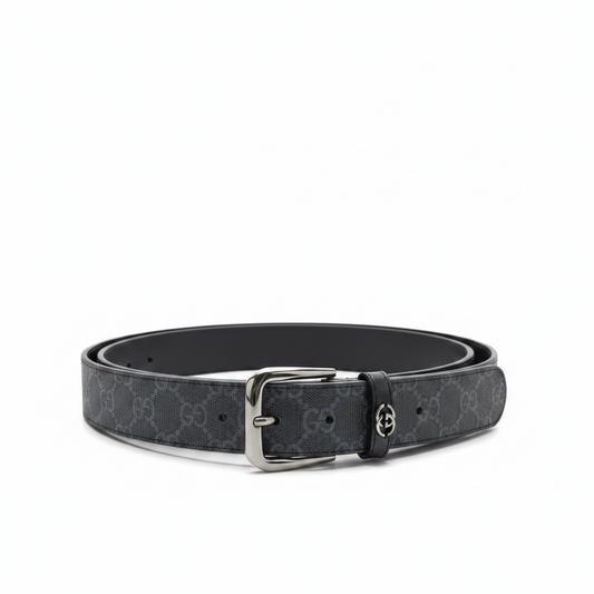 Gucci Belt with Interlocking G Detail "Black"