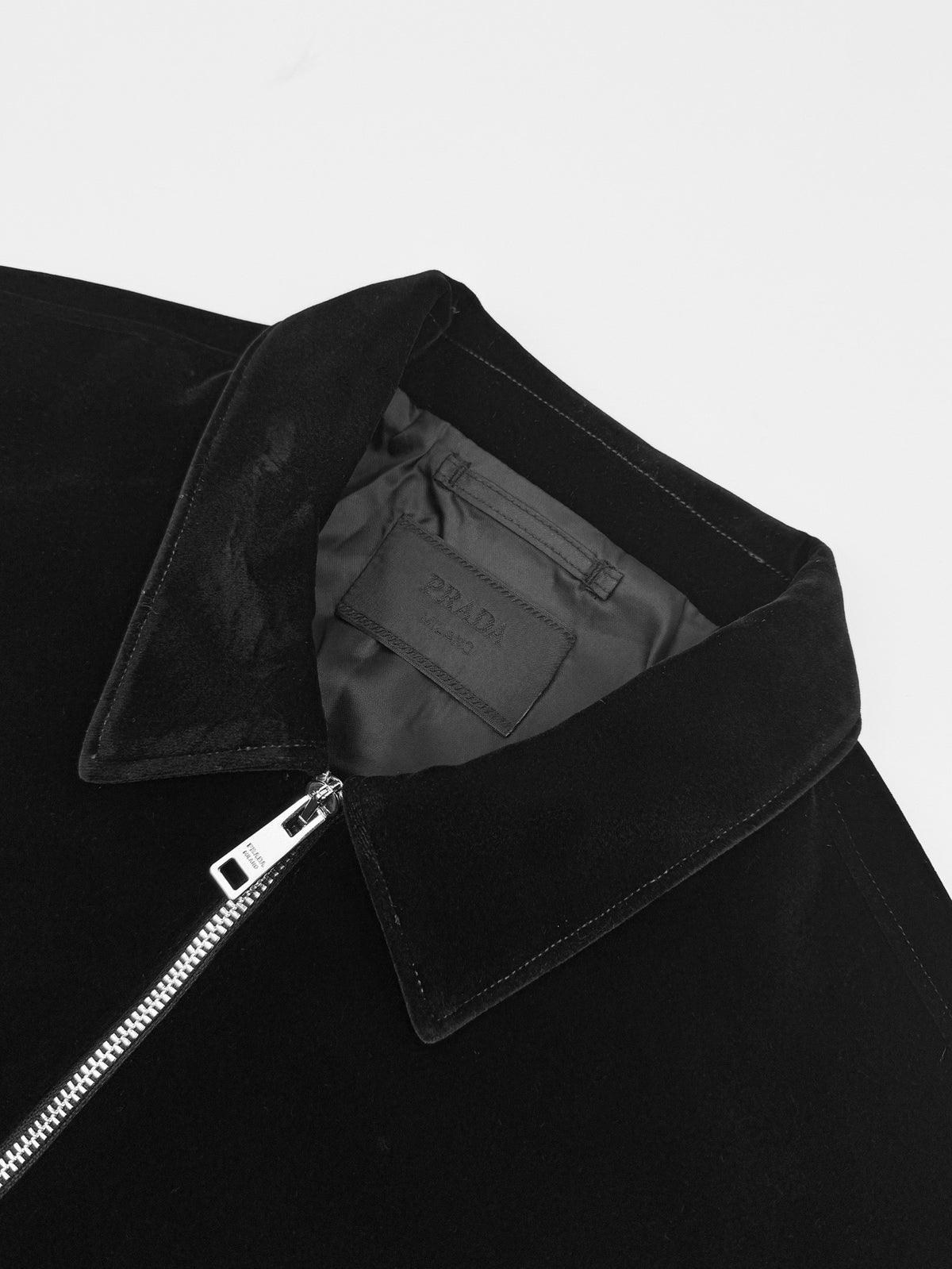 Prada Cotton Velvet Blouson Jacket "Black"