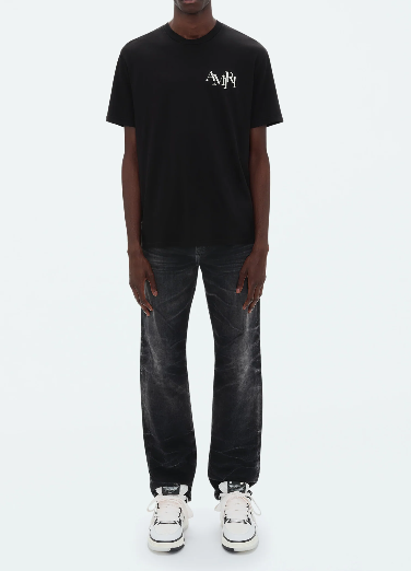 Amiri Staggered Logo T-Shirt "Black-White"
