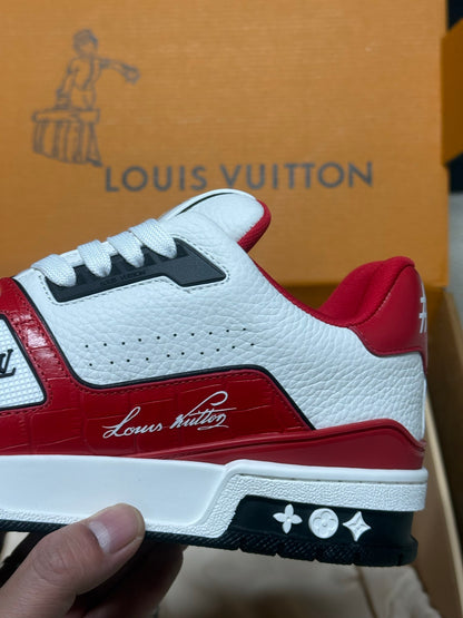 Louis Vuitton LV Trainers "White-Red Crocodile"