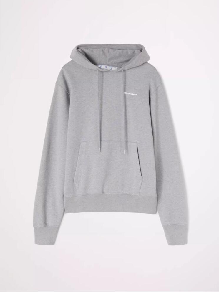 Off-White Wave Diagonals Hoodie "Grey-White"