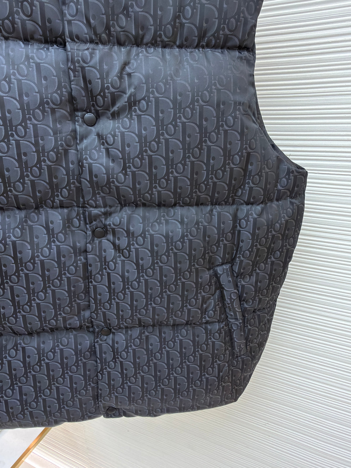 Dior Oblique Down Vest "Black Cotton-Blend Jacquard"