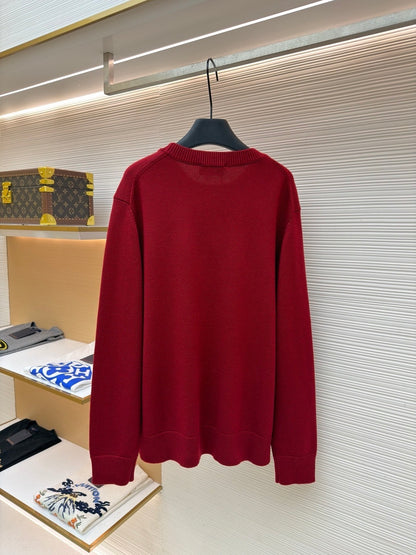 Gucci Wool Cashmere Sweater with Embroidery "Bordeaux"