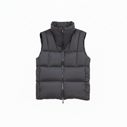 Moncler Janze Geometric-Quilted Down Vest "Grey"