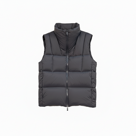 Moncler Janze Geometric-Quilted Down Vest "Grey"