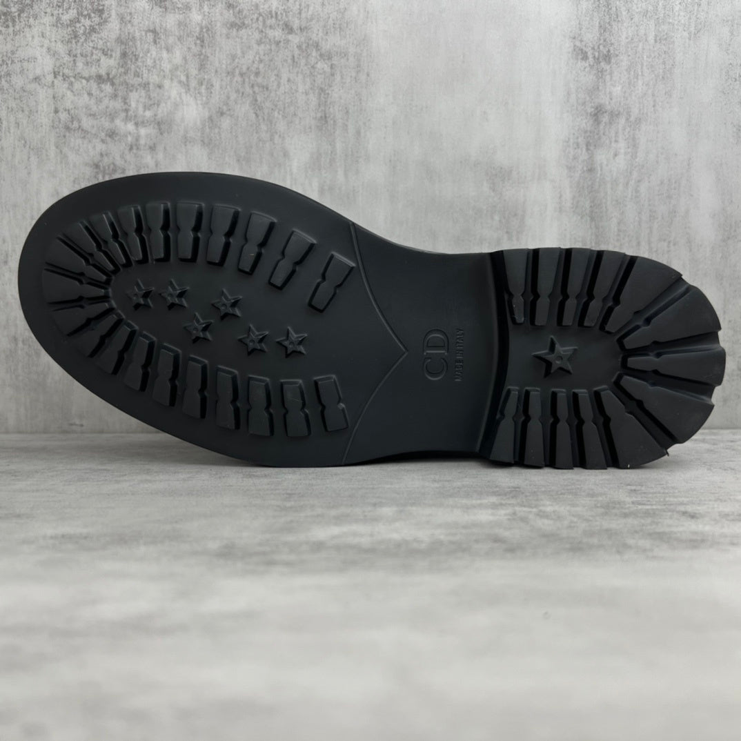 Dior Leather Derby Shoes "Black Motif"