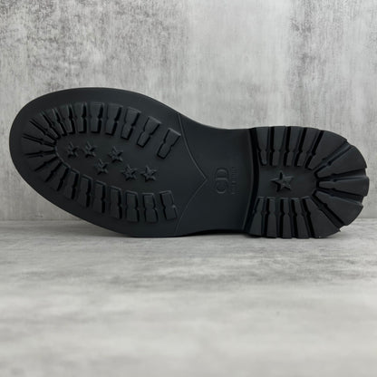 Dior Leather Derby Shoes "Black Motif"