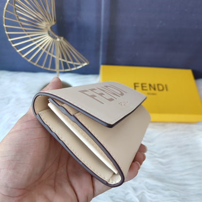 Fendi Roma Continental Cream Leather Wallet