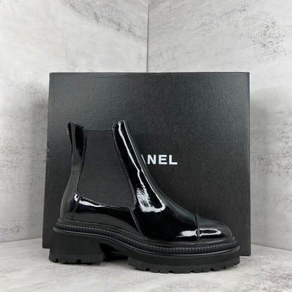 Chanel Chelsea Boots "Black Gloss"