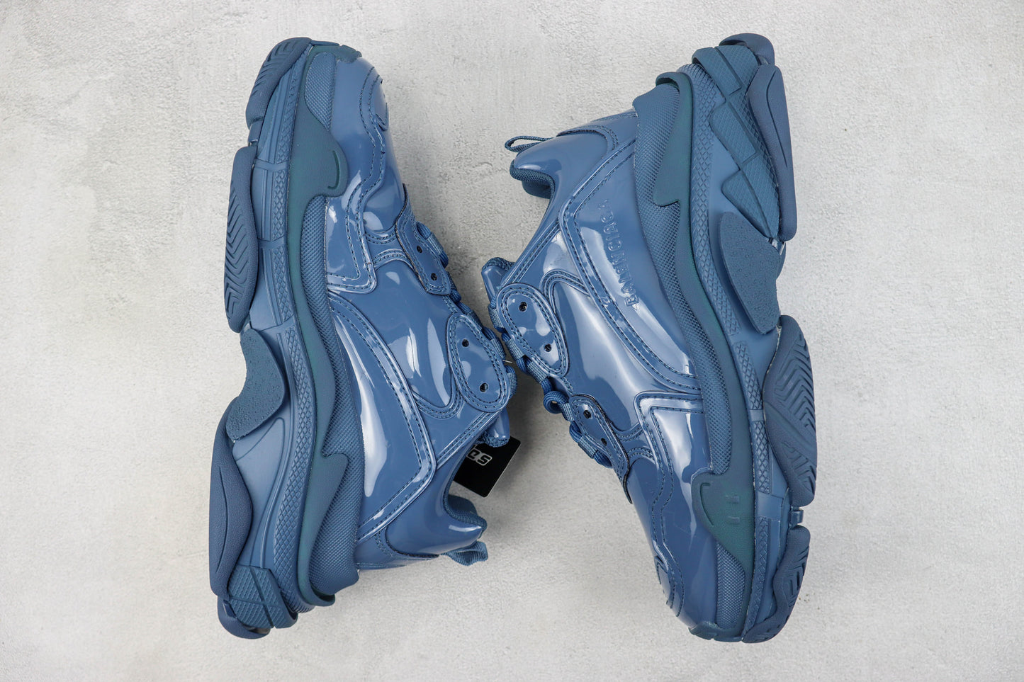 Balnciaga Triple S "Blue Leather Gloss"