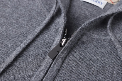 Burberry Cashmere Blend Zip Hoodie "Grey"