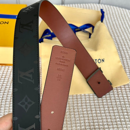 Louis Vuitton Reversible Dimension Leather Belt "Black" and "Brown"