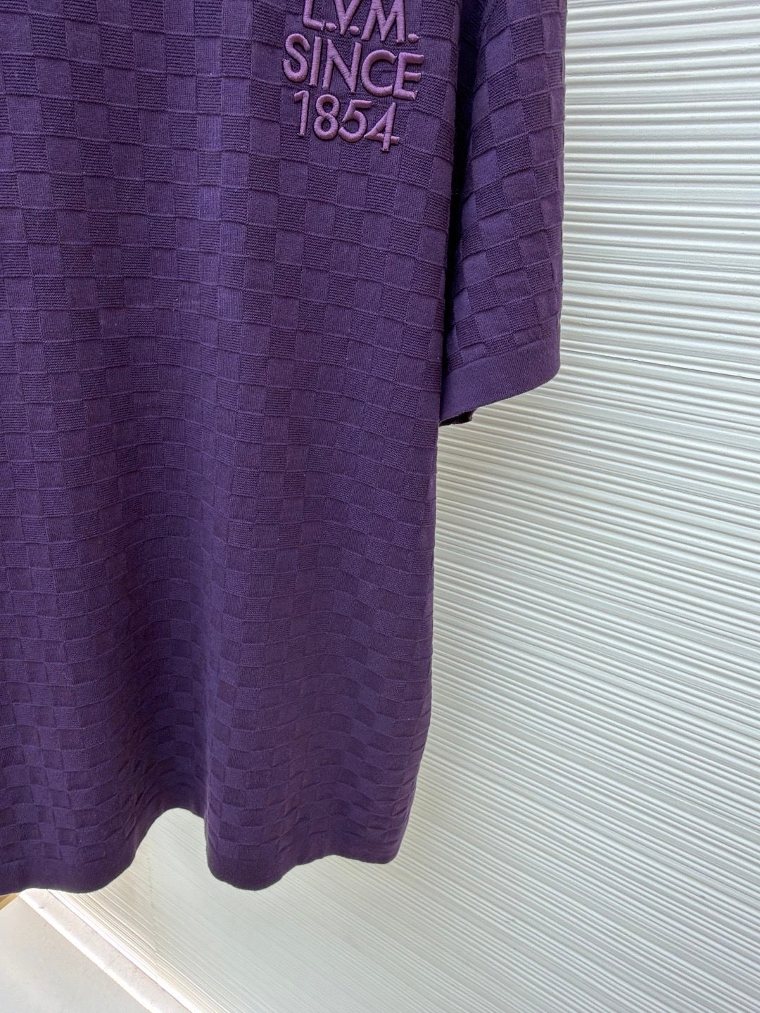 Louis Vuitton Damier Jacquard Short-Sleeved Crewneck "Purple Indigo"