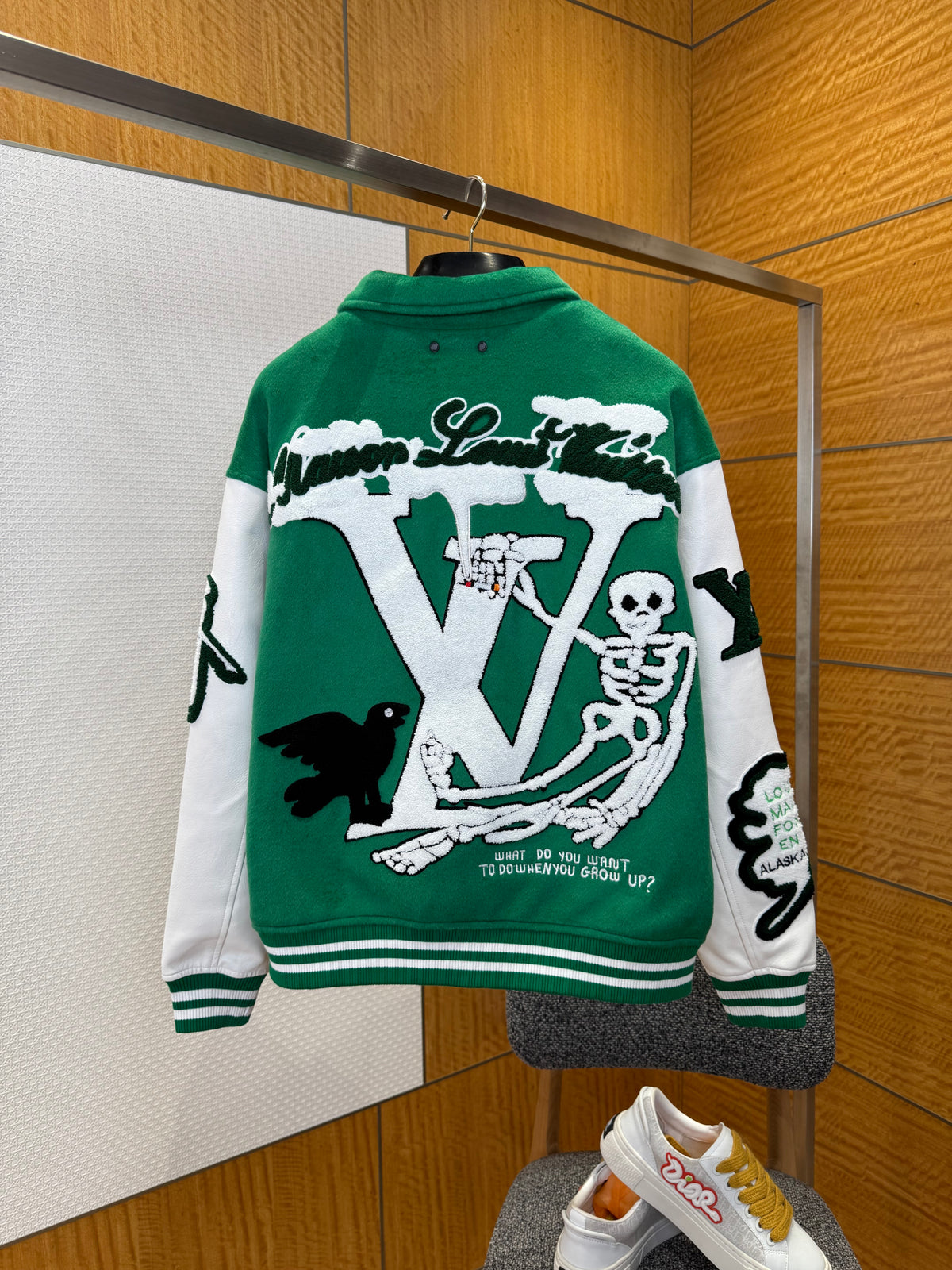 Louis Vuitton Varsity Leather Jacket "Green"