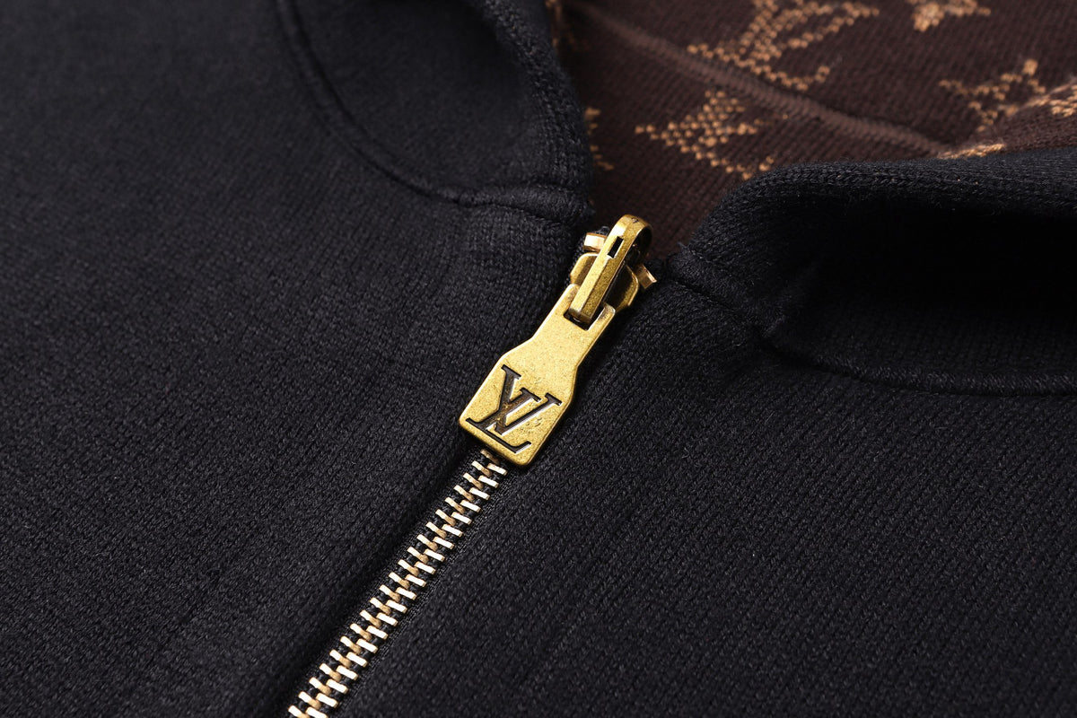 Louis Vuitton Monogram Reversible Double Face Knitted Hooded Blouson "Black"