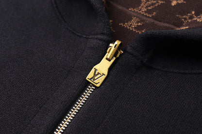 Louis Vuitton Monogram Reversible Double Face Knitted Hooded Blouson "Black"