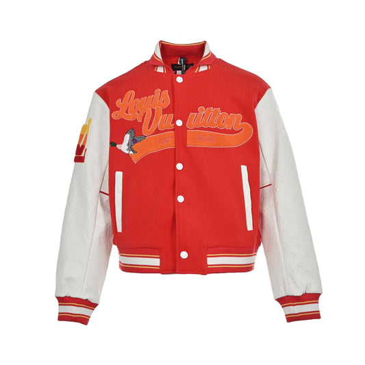 Louis Vuitton Hunting Club Varsity Bomber Jacket "Red-White"