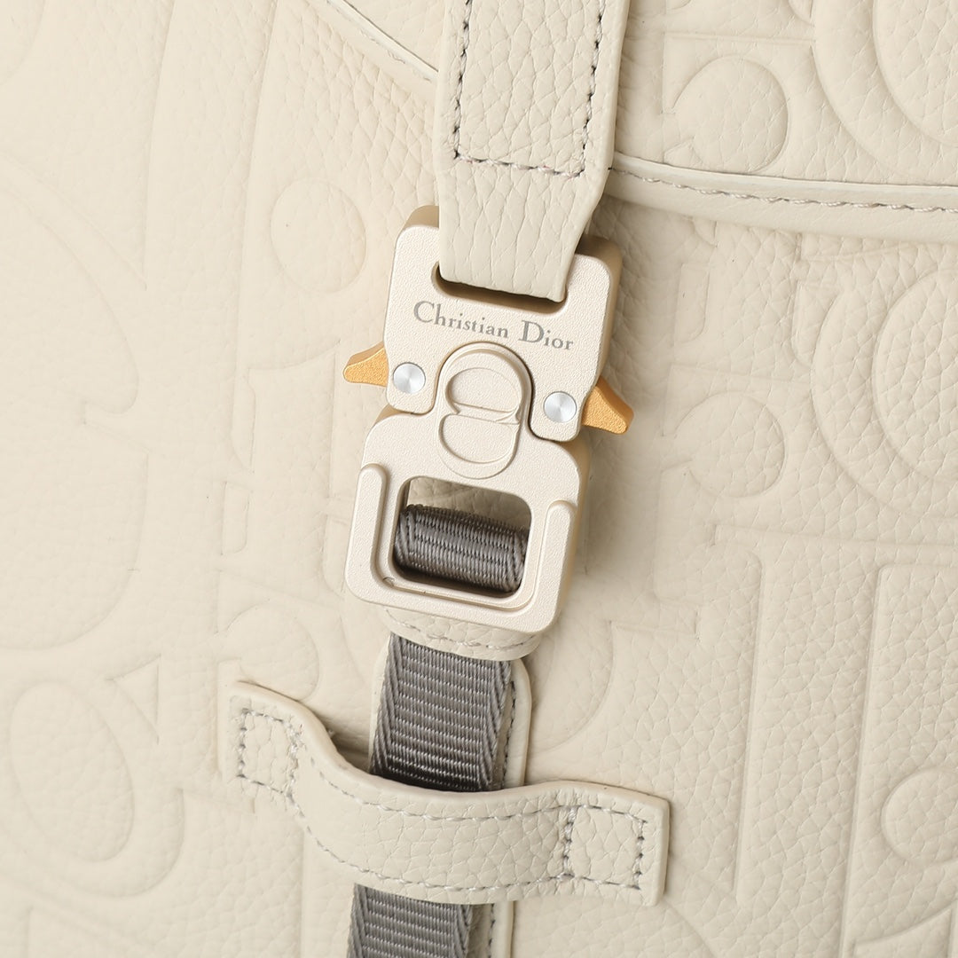 Dior Hit The Road Backpack with Flap "Dior Gravity Leather and Beige Grained Calfskin"