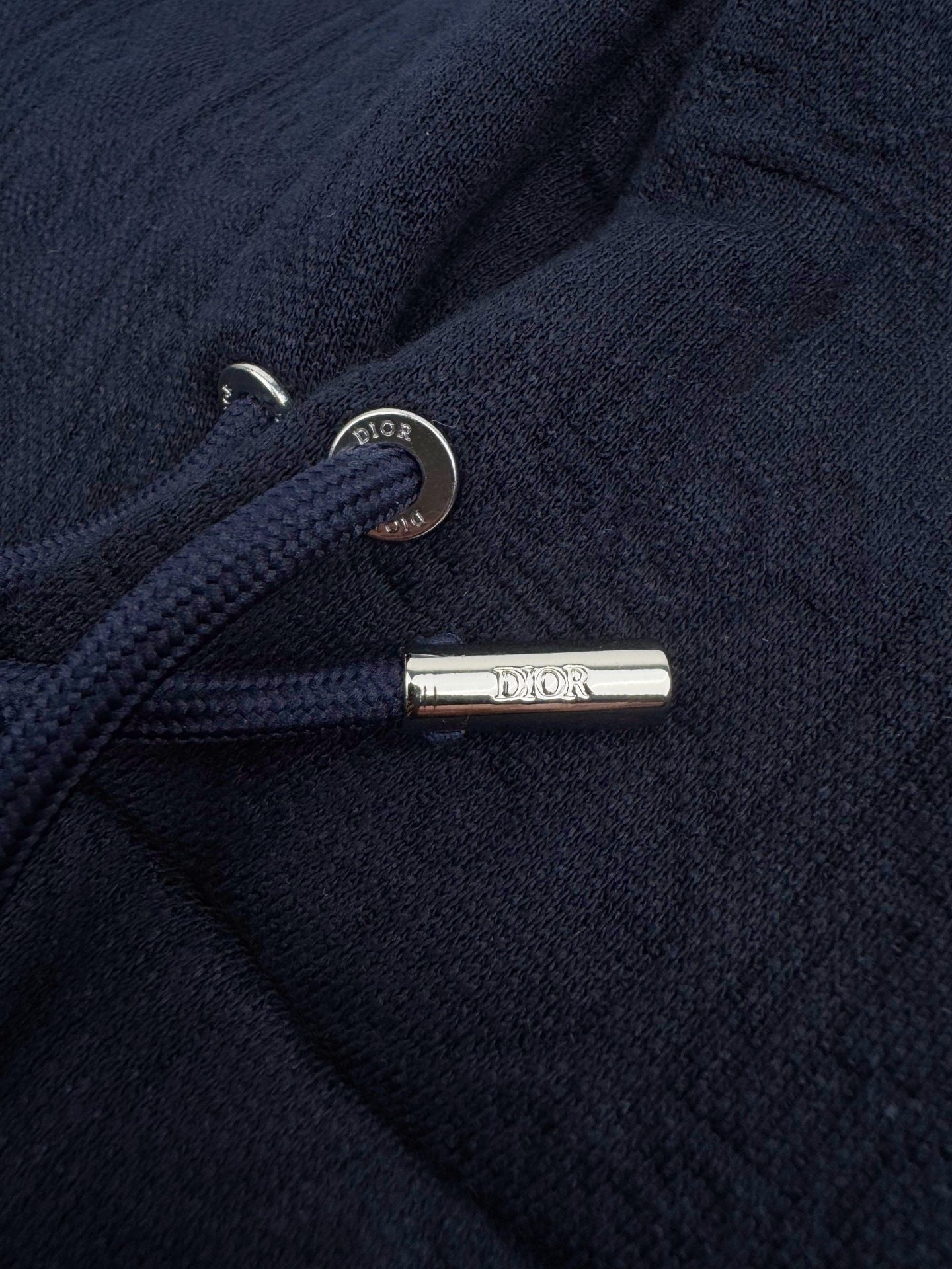 Dior Oblique Hooded Sweatshirt "Navy Blue Cotton-Blend Jersey"