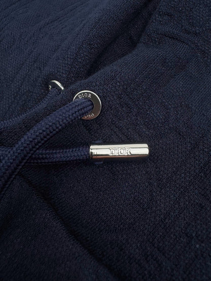 Dior Oblique Hooded Sweatshirt "Navy Blue Cotton-Blend Jersey"