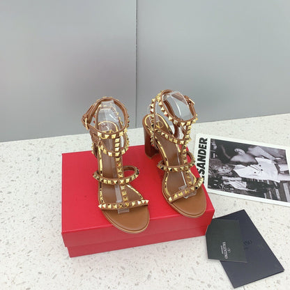 Valentino Rockstud Ankle Strap Sandal 90 mm "Beige"