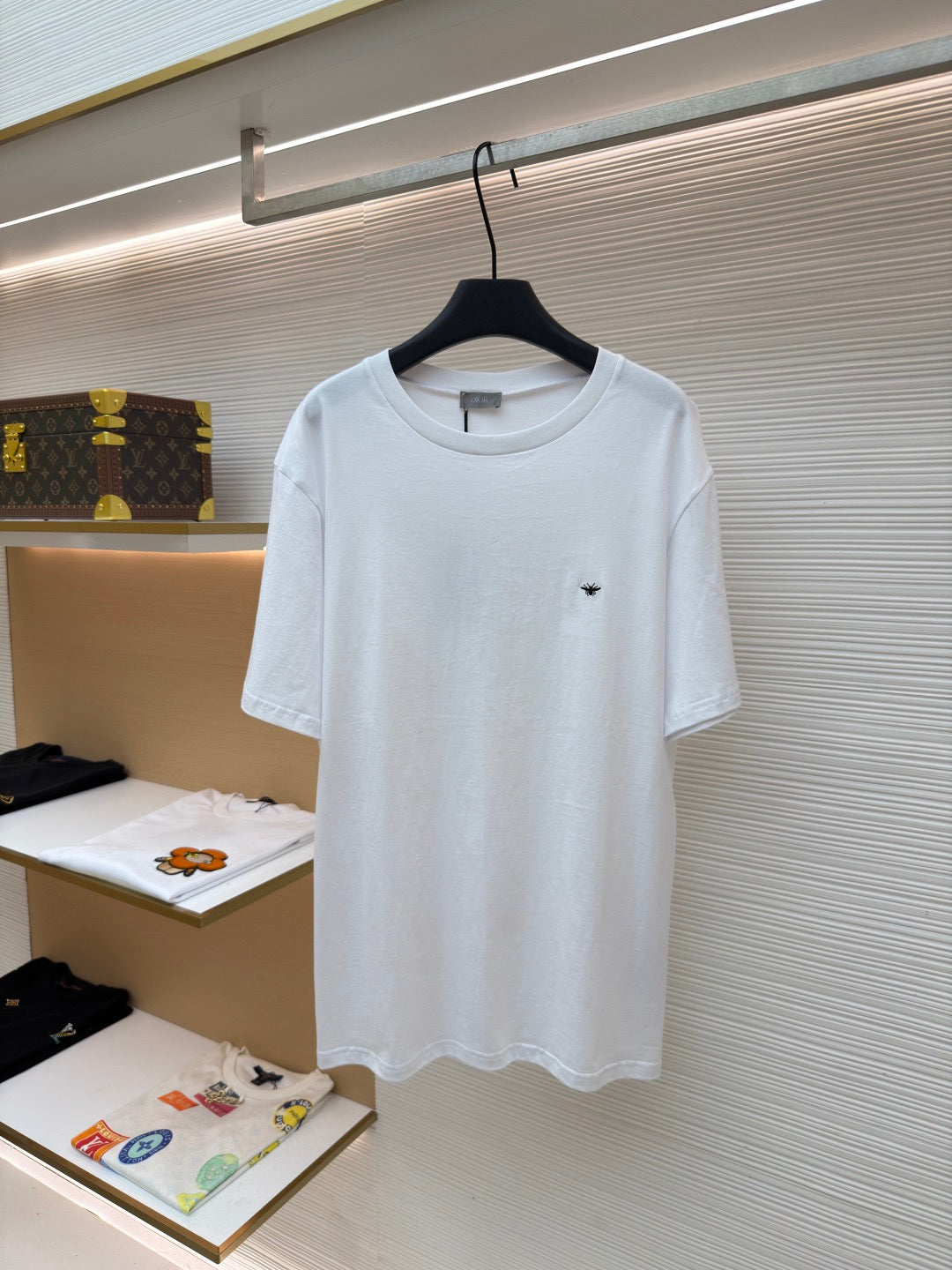 Dior Bee Embroidered T-shirt "White Cotton Jersey"