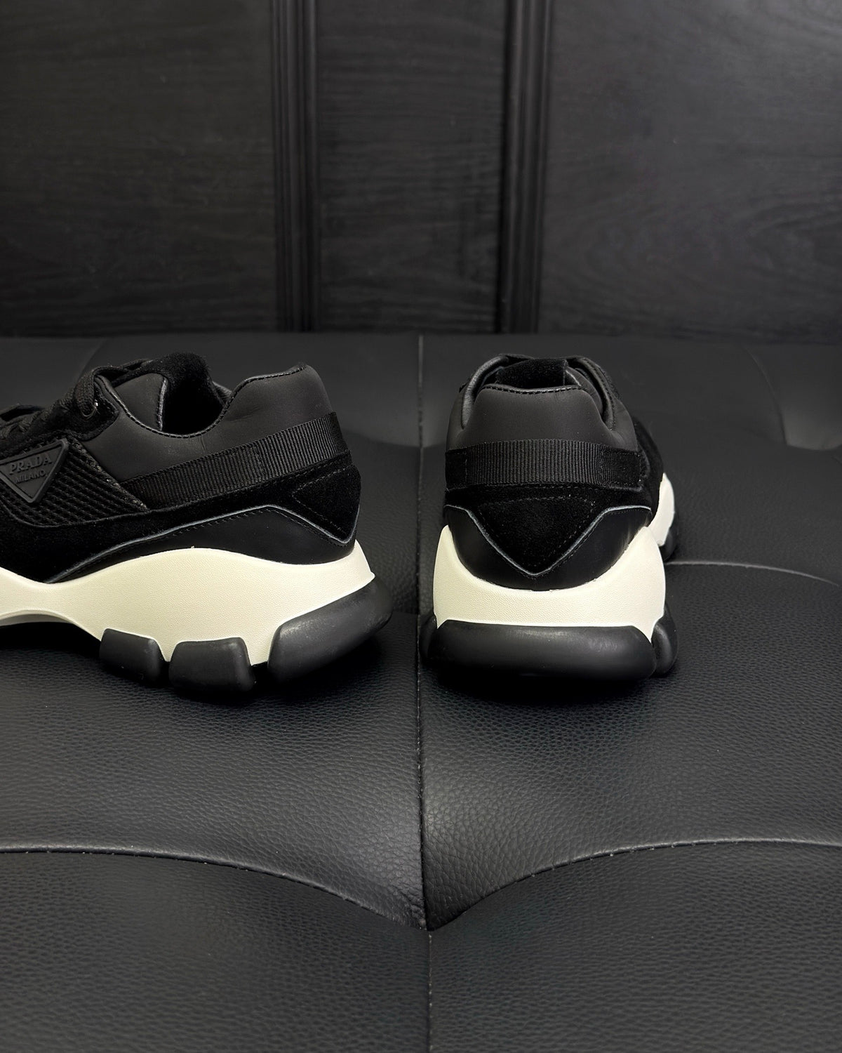 Prada Mesh Fabric and Suede Sneakers "Black"