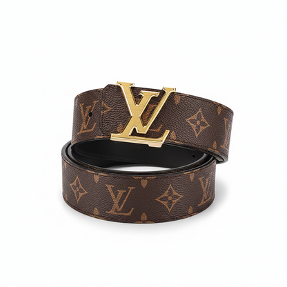 Louis Vuitton Initiales Leather Belt "Brown-Gold"