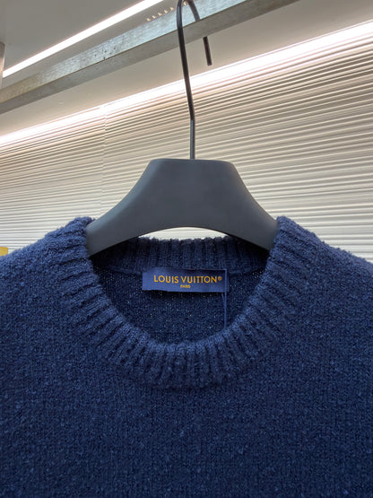 Louis Vuitton Embroidered Signature Long-Sleeved Crewneck "Navy"