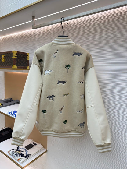 Louis Vuitton x The Darjeeling Limited Embroidered Varsity Blouson "Beige"