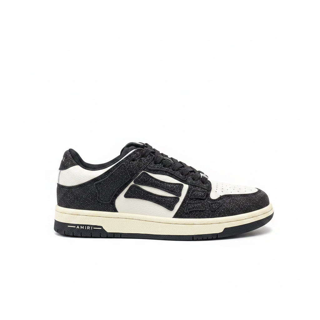 Amiri Skel Top Low "Black-White" Crystal