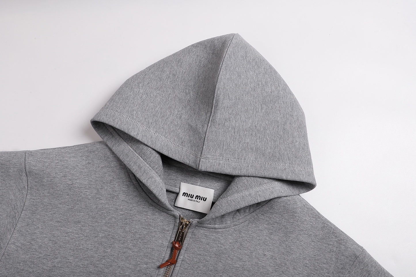Miu Miu Jersey Zip-up Hoodie "Grey"
