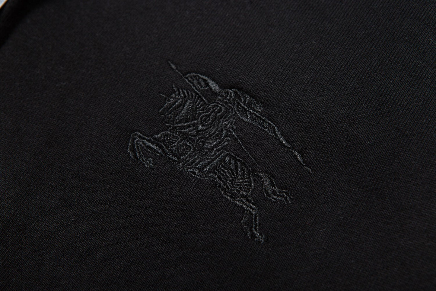 Burberry Hove Check Embroidery Logo Zip-Up Hoodie "Black"