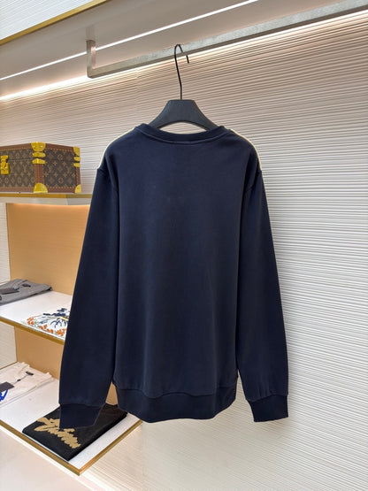 Moncler Logo Patch Cotton Sweatshirt "Navy Blue"