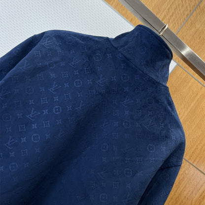 Louis Vuitton Monogram Embossed Tracksuit Jacket "Navy"