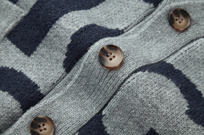 Gucci Logo Intarsia Wool Cardigan "Grey"