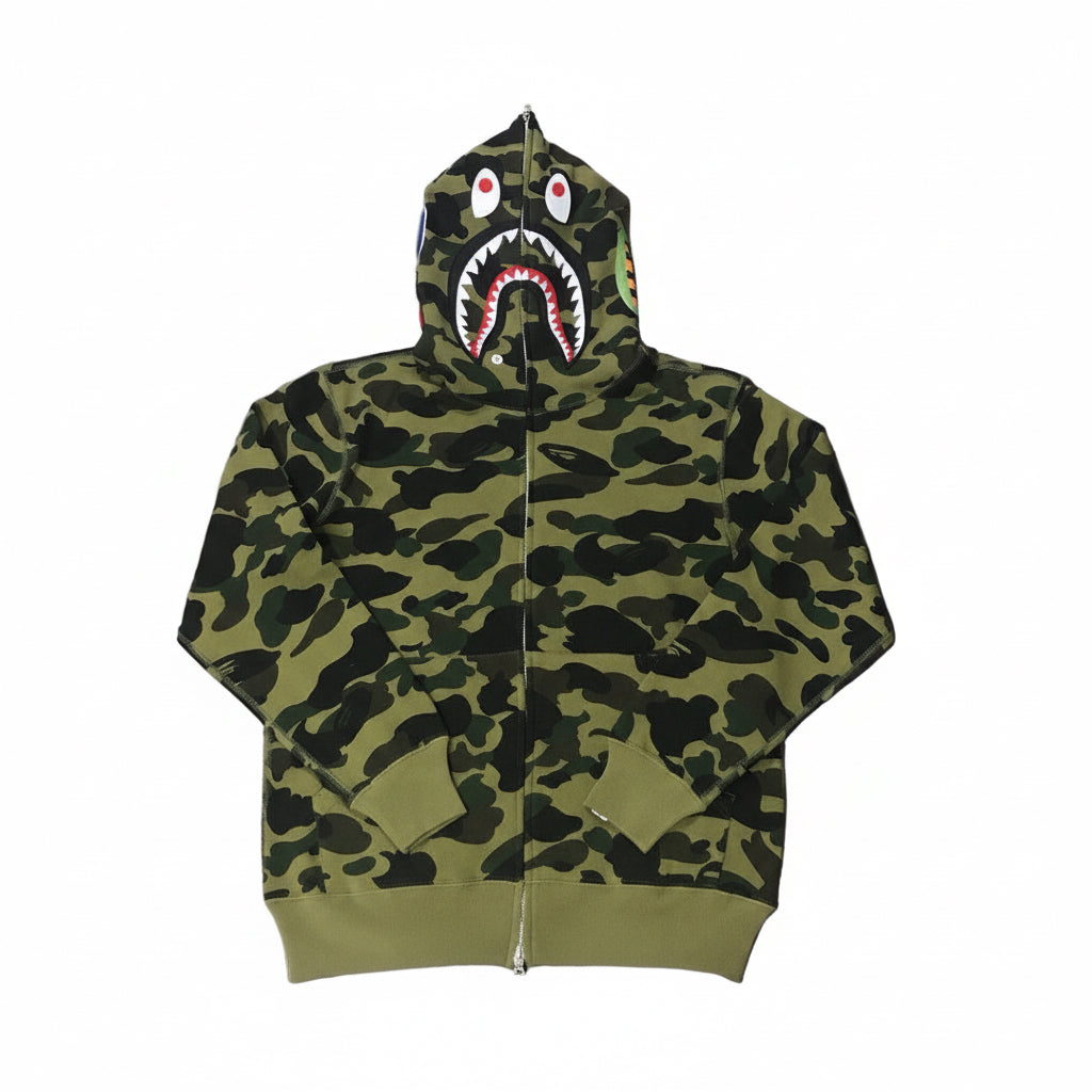 BAPE Colour Camo Shark Full Zip Hoodie "Green"