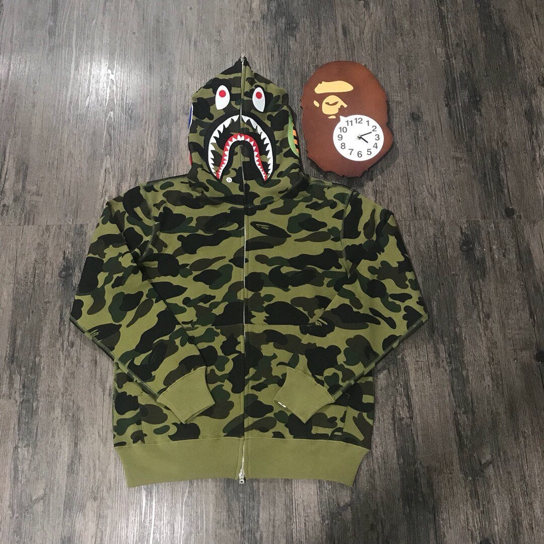 BAPE Colour Camo Shark Full Zip Hoodie "Green"