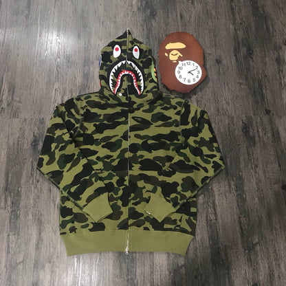 BAPE Colour Camo Shark Full Zip Hoodie "Green"